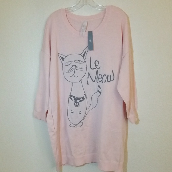 Melissa McCarthy Seven7 Sweaters - NWT Melissa McCarthy Le Meow Pink Sweater